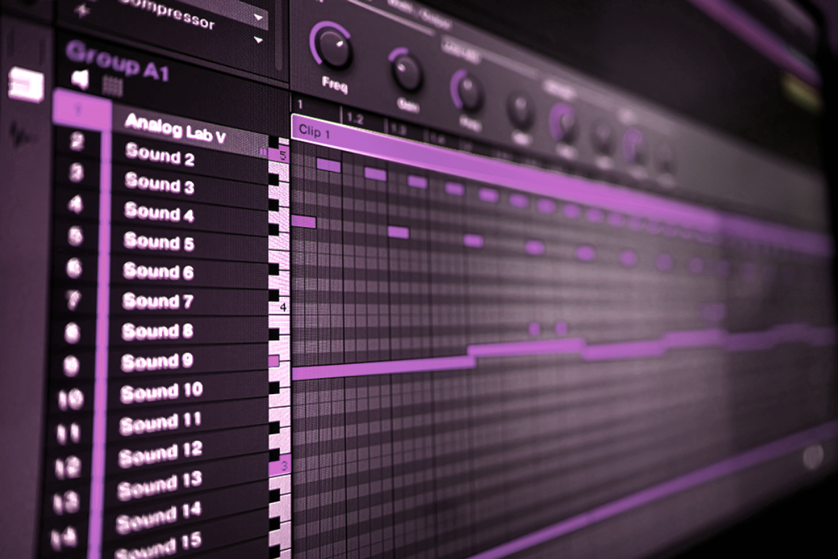 Screenshot from a music editing application